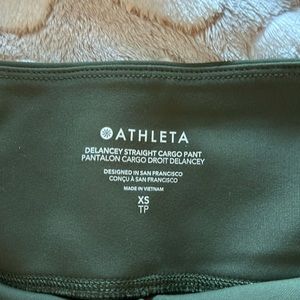 Athleta Delancey Straight Cargo pant. New. Never worn. Color is a dark green